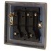 Knightsbridge 10A 1 Gang Square Edge Triple Pole Fan Isolator Switch - Antique Brass
