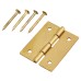 Mini Solid Brass Butt Cabinet Hinge - 19 x 15 x 0.5mm - Polished Brass - Pack of 5 Pairs