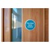 Exel Light Blue Fire Door Keep Locked Door Sign - 75mm Diameter - Satin Stainless Steel