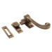 Exel Cast Solid Curl Mortice & Hook Plate Casement Window Fastener - Reversible - Antique Brass