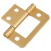 Flush Cabinet Hinge - 40 x 32 x 1mm - Polished Brass - Pack of 10 Pairs