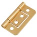 Flush Cabinet Hinge - 40 x 32 x 1mm - Polished Brass - Pack of 10 Pairs