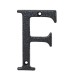 76mm Screw Fix Door Letter - F - Antique Black Iron