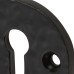 Olde Forge Traditional Round Escutcheon - 43mm Diameter - Keyhole - Antique Black Iron