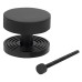From The Anvil Brompton Round Knurled Centre Door Knob on Beehive Rose - 90mm Rose - Matt Black