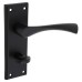 Serozzetta by Carlisle Brass Matt Black Bathroom Door Handle - Venti Range - 150 x 50mm