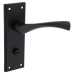 Serozzetta by Carlisle Brass Matt Black Bathroom Door Handle - Venti Range - 150 x 50mm