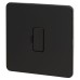 Knightsbridge 13A 1 Gang Screwless Flat Plate Unswitched Fused Spur - Matt Black
