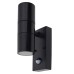 Exel LED Outdoor Up & Down Wall Light with PIR - IP44 - Black