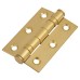 Twin Ball Bearing Butt Door Hinge - 75 x 50 x 2mm - Polished Brass - Pair