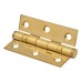 Twin Ball Bearing Butt Door Hinge - 75 x 50 x 2mm - Polished Brass - Pair