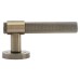 Hampstead Antique Brass Knurled Door Handles on Round Rose - Esme Range 