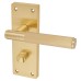Exel Satin Brass Lines Bathroom Door Handle - Nova Range - 155 x 55mm