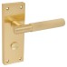 Exel Satin Brass Lines Bathroom Door Handle - Nova Range - 155 x 55mm