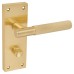 Exel Satin Brass Lines Bathroom Door Handle - Nova Range - 155 x 55mm