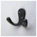 Hampstead Solid Brass Double Coat Hook - 70 x 43mm - Matt Black
