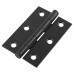 Plain Steel Grade 7 Butt Fire Door Hinge - 76 x 50 x 2mm - Matt Black - Pair