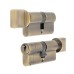 Eurospec 1 Star 6 Pin 70mm Euro Thumbturn Cylinder - 35 + 35mm - Antique Brass - Keyed to Differ