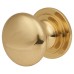 Exel Victorian Turned Round Cabinet Knob - 25mm Diameter - Polished Brass