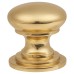 Exel Victorian Turned Round Cabinet Knob - 25mm Diameter - Polished Brass