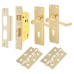 Exel Victorian Scroll 3 Lever Sashlock Door Handle Kit - Polished Brass