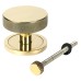 From The Anvil Brompton Round Knurled Centre Door Knob - 90mm Rose - Aged Brass