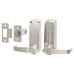 Codelocks CL615 Push Button Code Lock and Latch with Key Override - Code Free - Brushed Steel