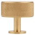 Carlisle Brass Knurled Radio Round Cabinet Knob - 35mm Diameter - Satin Brass
