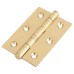 Performance Washered Butt Door Hinge - 75 x 50 x 2.5mm - Polished Brass - Pair