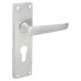 Exel Satin Chrome Victorian Straight Euro Lock Door Handle - 155 x 42mm