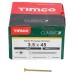 TIMCO Classic Pozi Countersunk Wood Screws - 3.5 x 45mm - Yellow Zinc - Pack of 200