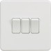 Knightsbridge 10AX 3 Gang Screwless Flat Plate Light Switch - Matt White