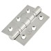 Twin Ball Bearing Grade 7 Butt Fire Door Hinge - 76 x 51 x 2mm - Polished Stainless Steel - Pair