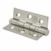Twin Ball Bearing Grade 7 Butt Fire Door Hinge - 76 x 51 x 2mm - Polished Stainless Steel - Pair