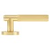 Exel Satin Brass Lines Door Handles on Round Rose - Nova Range 