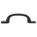 Olde Forge 22mm D-Bar Cabinet Pull Handle - 107mm Centres - Smooth Black