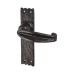 Elan Metalized Antique Black Iron Tudor Latch Door Handle - 152 x 38mm