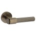 Hampstead Antique Brass Lines Door Handles on Round Rose - Eva Range 