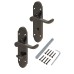 Exel Black Nickel Victorian Summer Scroll Bathroom Door Handle - 168 x 40mm