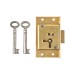 Cut Cupboard Lock - 63 x 38mm - Right Hand - Polished Brass