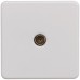 Knightsbridge 1 Gang Screwless Flat Plate Non Isolated TV Outlet - Matt White