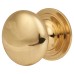 Exel Victorian Turned Round Cabinet Knob - 38mm Diameter - Polished Brass
