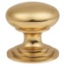 Exel Victorian Turned Round Cabinet Knob - 38mm Diameter - Polished Brass