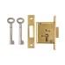 Cabinet Mortice Deadlock - 63 x 32mm - Right Hand - Polished Brass
