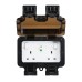 Knightsbridge 13A IP66 2 Gang 30mA RCD Switched Outdoor Weatherproof Socket - Black