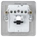 Knightsbridge 20A Flat Plate Flex Outlet Plate - Brushed Chrome
