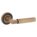 Burlington BUR30 Antique Brass Door Handles on Round Reeded Rose - Westminster Range 