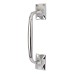 Traditional Heavy Cast Offset Door Pull Handle - Screw Fix - 250mm Centres - Polished Chrome