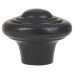 Olde Forge Ring Round Cabinet Knob - 38mm Diameter - Black Iron
