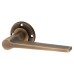 Burlington BUR20 Antique Brass Door Handles on Round Stepped Rose - Knightsbridge Range 